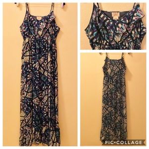 Eyelash Couture Geometric Print Maxi Dress Sz Med